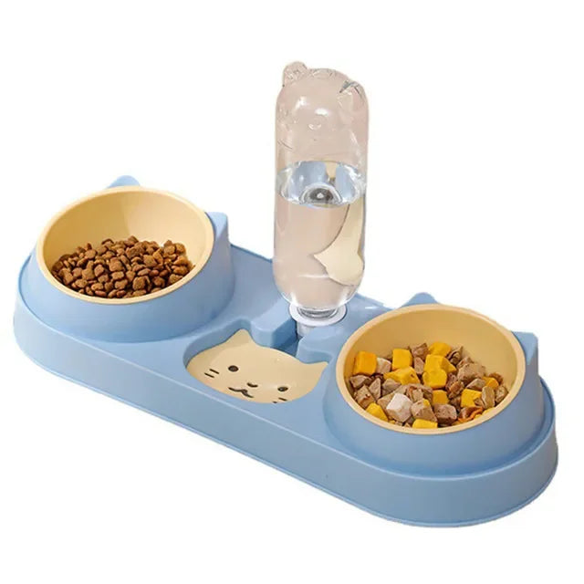 Bowl Drinking Stand Food Automatic Feeder Cats Bowl Dog For Raised Double Water Fountain Cat Bowls Dish Bowl Pet With