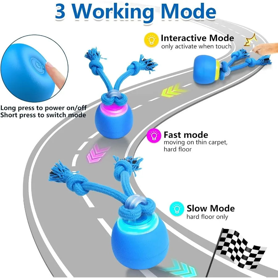 Interactive Dog Toys Moving Dog Ball with Touch Activated Active Rolling Ball for Puppy and Medium Dogs Squeaky USB Rechargeabl