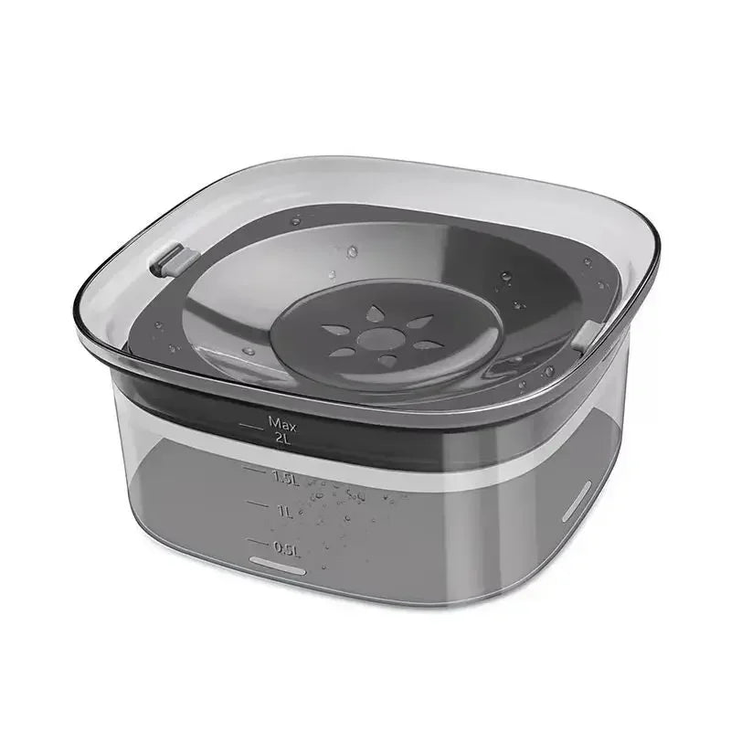 2L Anti Bowl Splash Dripless Dispenser Drinking Bowl Water Water No Mess Slow Proof Dog Cat Refill, Reduce Pet Spill