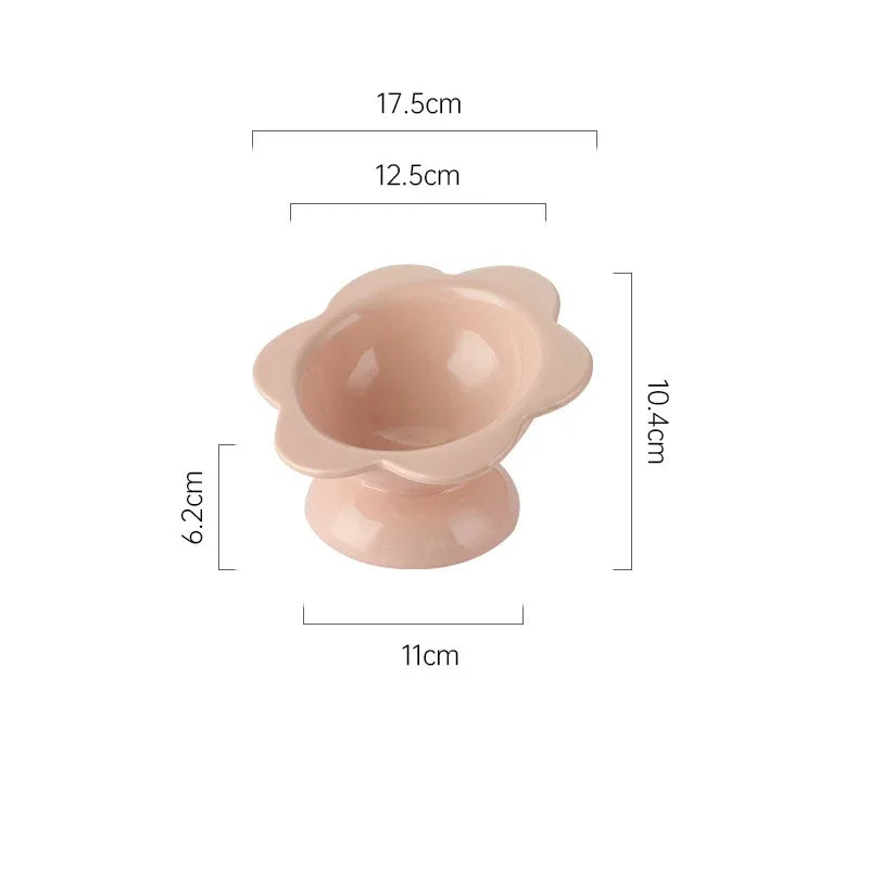 Cat Water Ceramic Bowl Raised Pet Drinking Eating Food Bowls Puppy Dogs Elevated Tilted Feeder Products