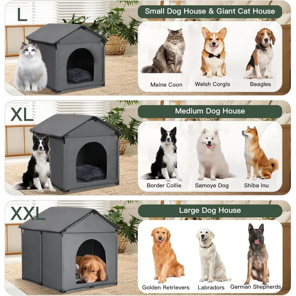 Large Dog House Soft Indoor with Internal Size 30x28x23in for Labrador Husky Samoyed Golden Retriever German Shepherd, Large Pet