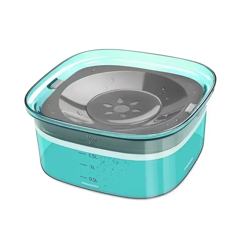 2L Anti Bowl Splash Dripless Dispenser Drinking Bowl Water Water No Mess Slow Proof Dog Cat Refill, Reduce Pet Spill