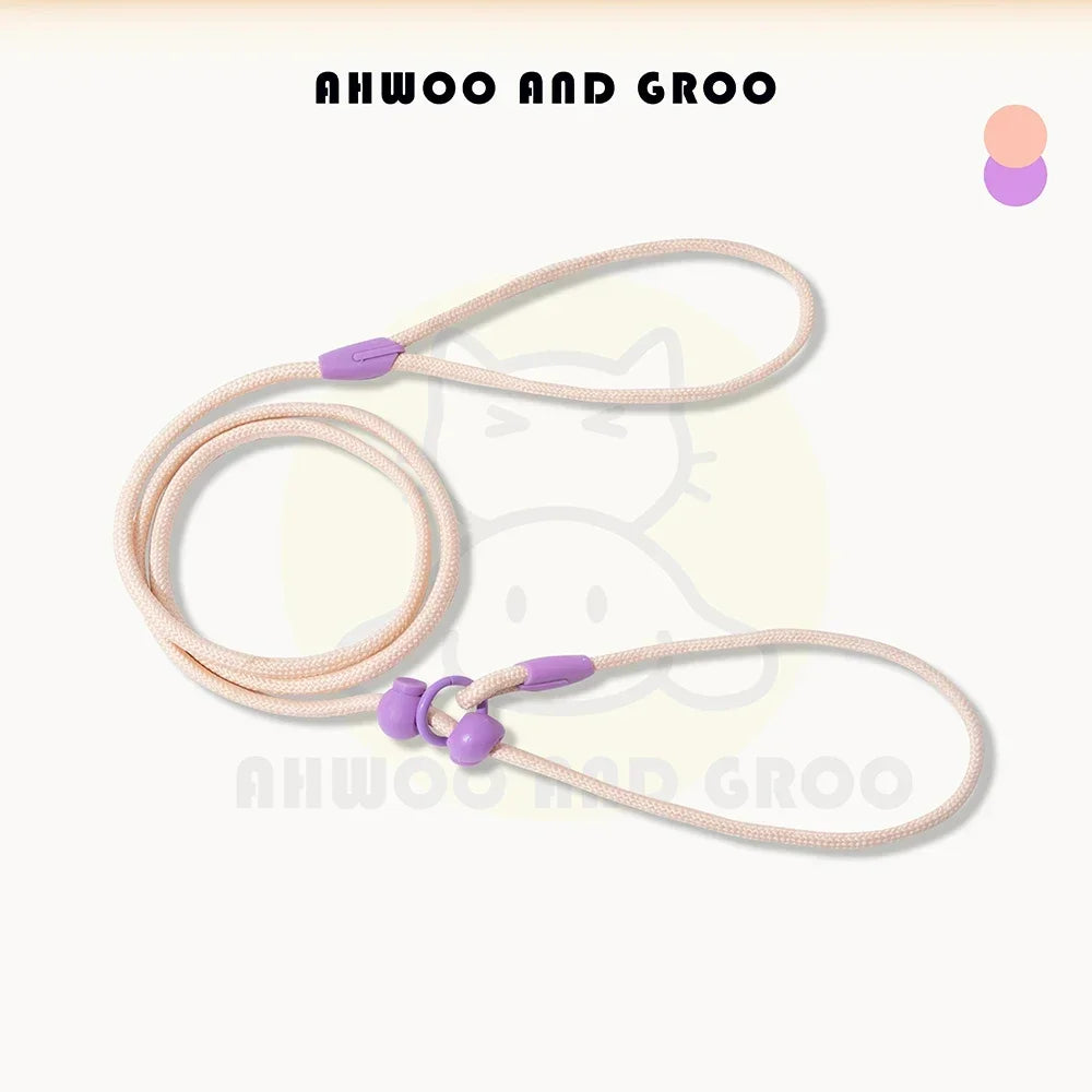 150cm Pet Dog Training Round Rope Light Weight Nylon P Chain Collar Adjustable for Small Medium Dogs Walking Leash Pet Supplies
