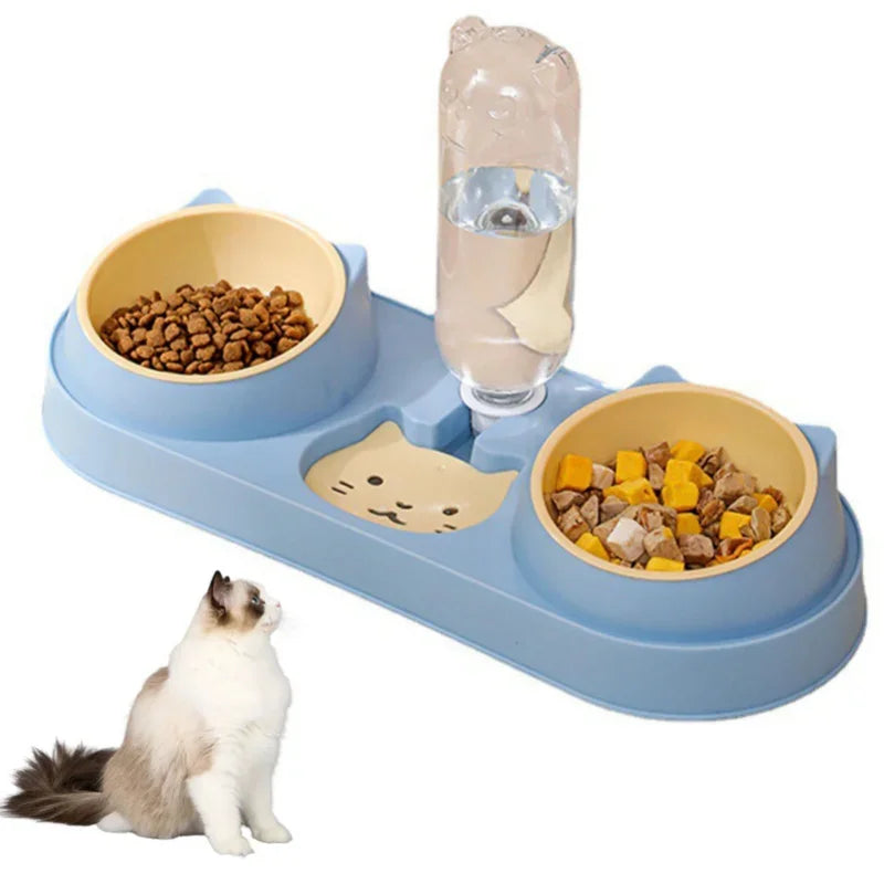 Bowl Drinking Stand Food Automatic Feeder Cats Bowl Dog For Raised Double Water Fountain Cat Bowls Dish Bowl Pet With