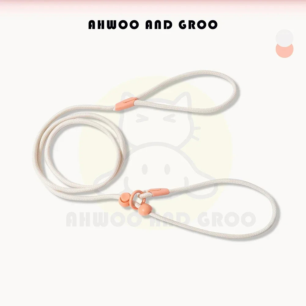 150cm Pet Dog Training Round Rope Light Weight Nylon P Chain Collar Adjustable for Small Medium Dogs Walking Leash Pet Supplies