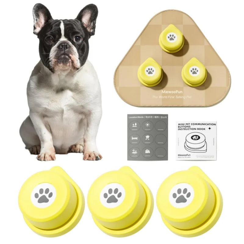 Mewoofun Dog Talking Button Set with Mat Communication Basic Get Started Kit Rechargeable Voice Recording Button 12 Packs