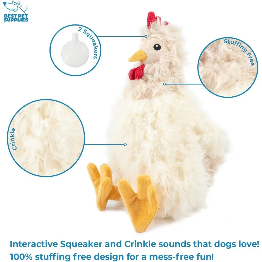 Chicken Crinkle Plush Dog Toys for Interactive Play Puppy and Senior Indoor Play Colorful Chicken Toy Shape Cute and Cuddly Cri
