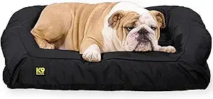 Tough Bolster Nesting Pillow Sofa Dog Bed with Removable Washable Cover - Durable, Water Resistant with Nonskid Bottom - Small,