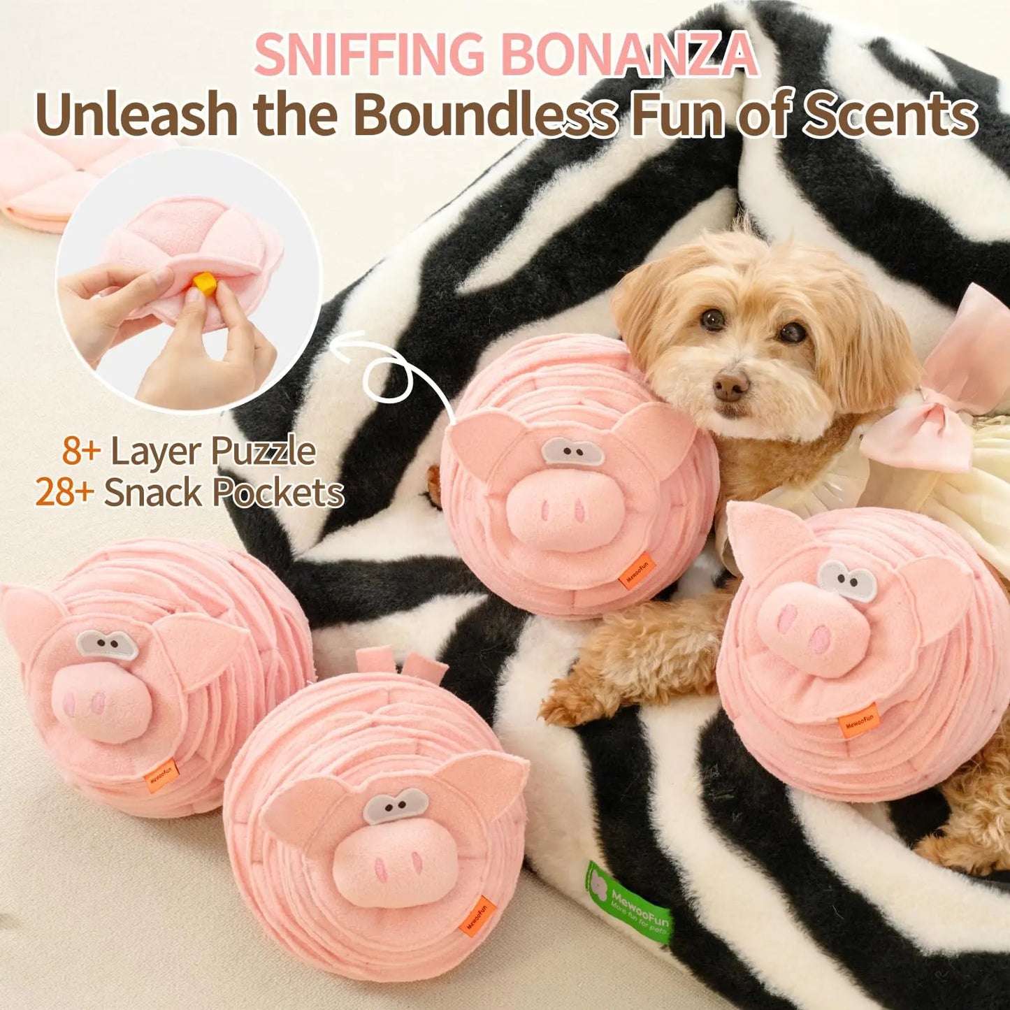 MEWOOFUN Dog Toy Snuffle Toy Ball for Smart Dogs Interactive Mentally Stimulating Boredom busting Toys for Dogs