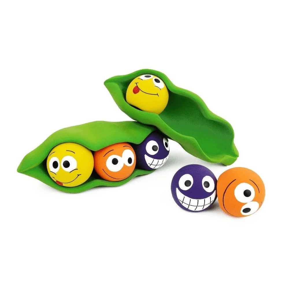 Three Peas in a Pod Latex Dog Toy with Squeaker Balls Inside Soft Interactive Chew Toy All Dog Sizes