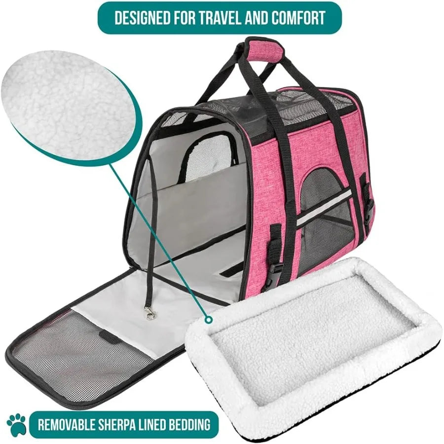 Airline Approved Pet Carrier for Cat Soft Sided Dog Carrier for Small Dog Cat Travel Supplies Accessories Indoor Cat Ventilated