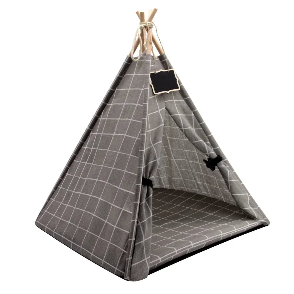 Pet Tent House Cat Bed Portable Dog Cat Teepee Portable Puppy Kitten Indoor Outdoor Kennels For Pet Cats Tent Small Animals Bed