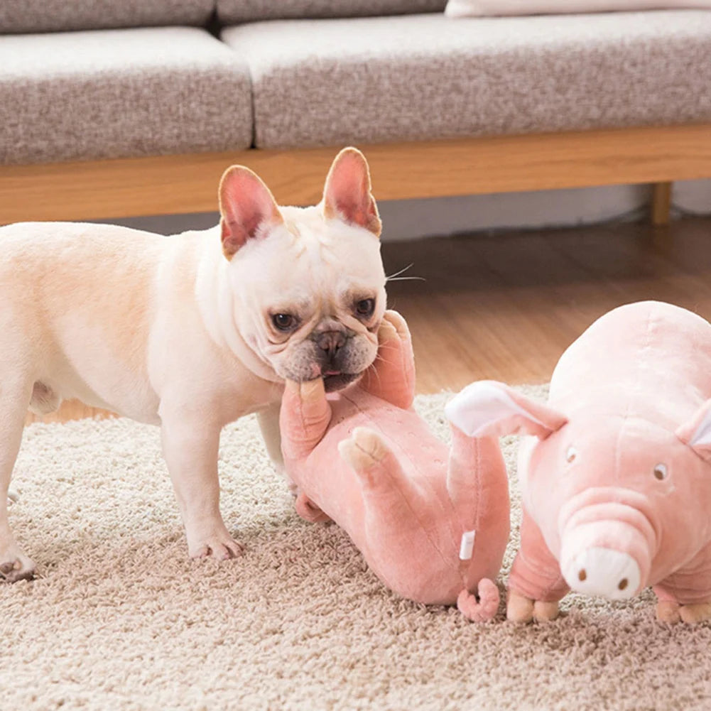 Cute Plush Pig French Bulldog Chew Toys for Dogs Bite-resistant Pet Dog Toy Venting Doll Sleeping with Animals Mascotas Supplies