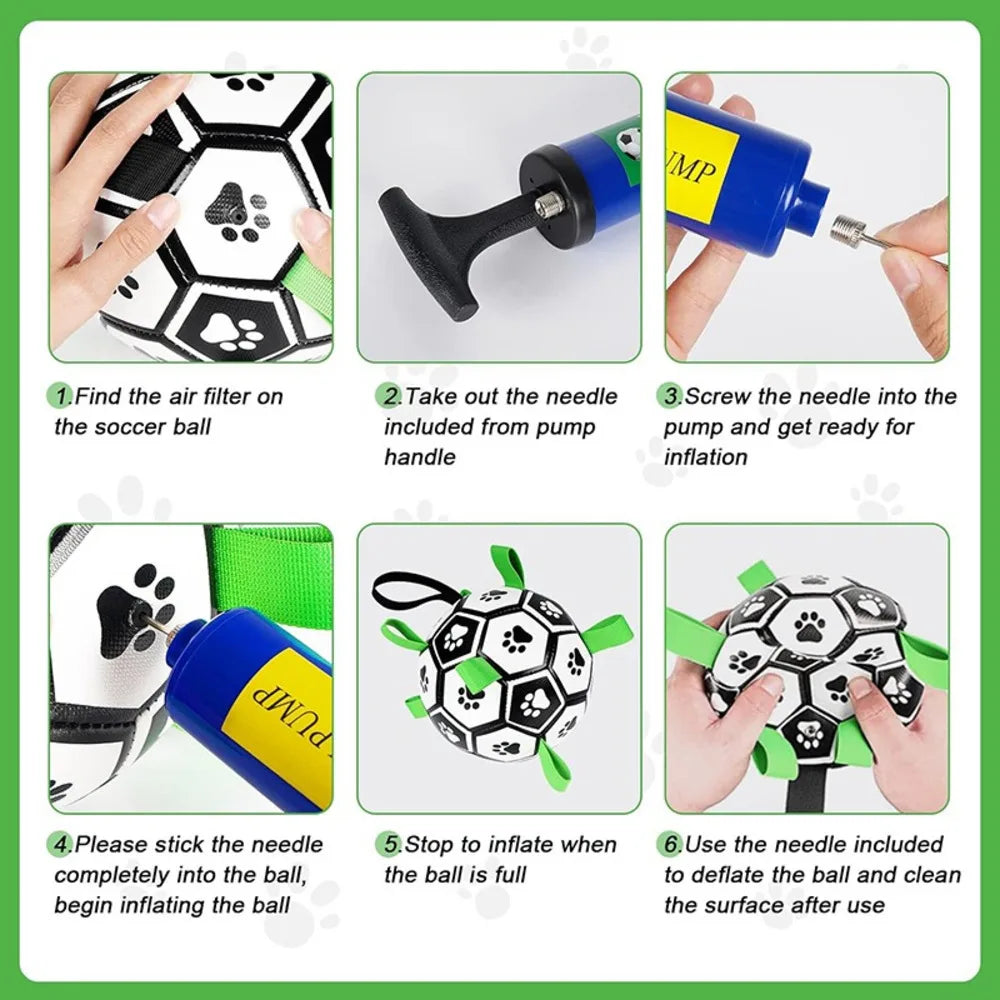 1 Durable Soccer Pet Toy With Straps Dogs To Chew Onused Training, Playing, Teeth Cleaning, Interactive Retrievalsuitable For