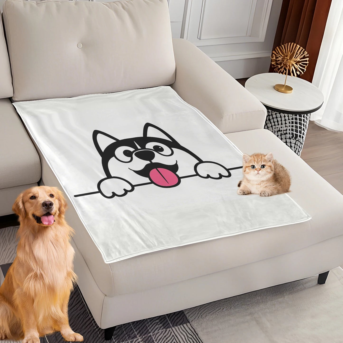 Dog Bed Mat Blanket Soft Fluffy Pet Blanket Dog Pattern Pet Travel Mat Warm Comfortable Blanket for Cat Dogs Supplies