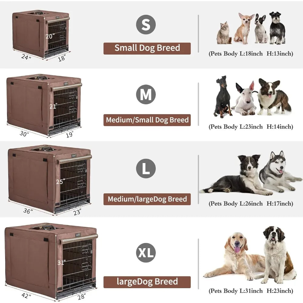 Dog Crates Kit for Small Size Dogs Indoor with Dog Crate Cover, Double Door Dog Kennels & Houses for Puppy and Cats