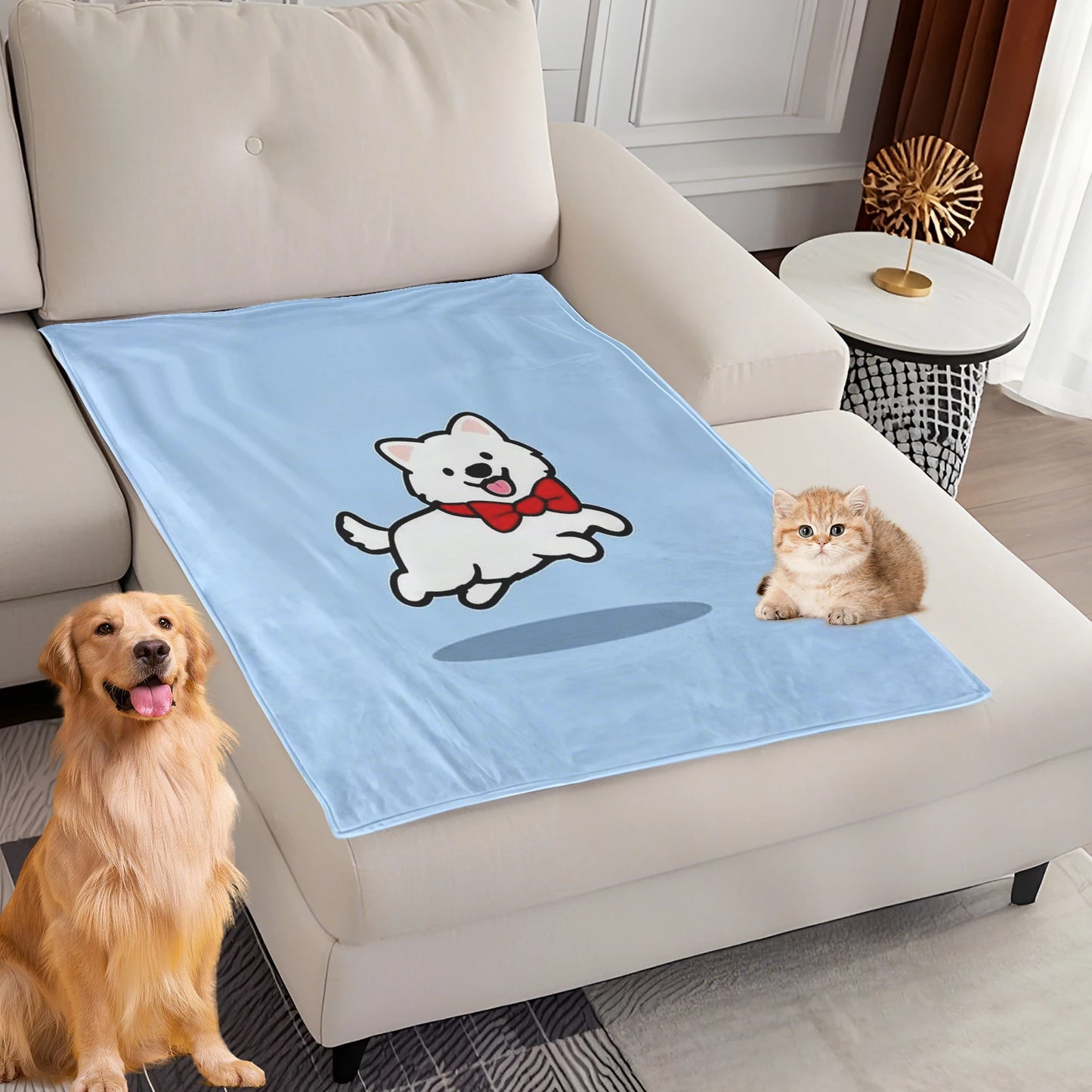 Dog Bed Mat Blanket Soft Fluffy Pet Blanket Dog Pattern Pet Travel Mat Warm Comfortable Blanket for Cat Dogs Supplies