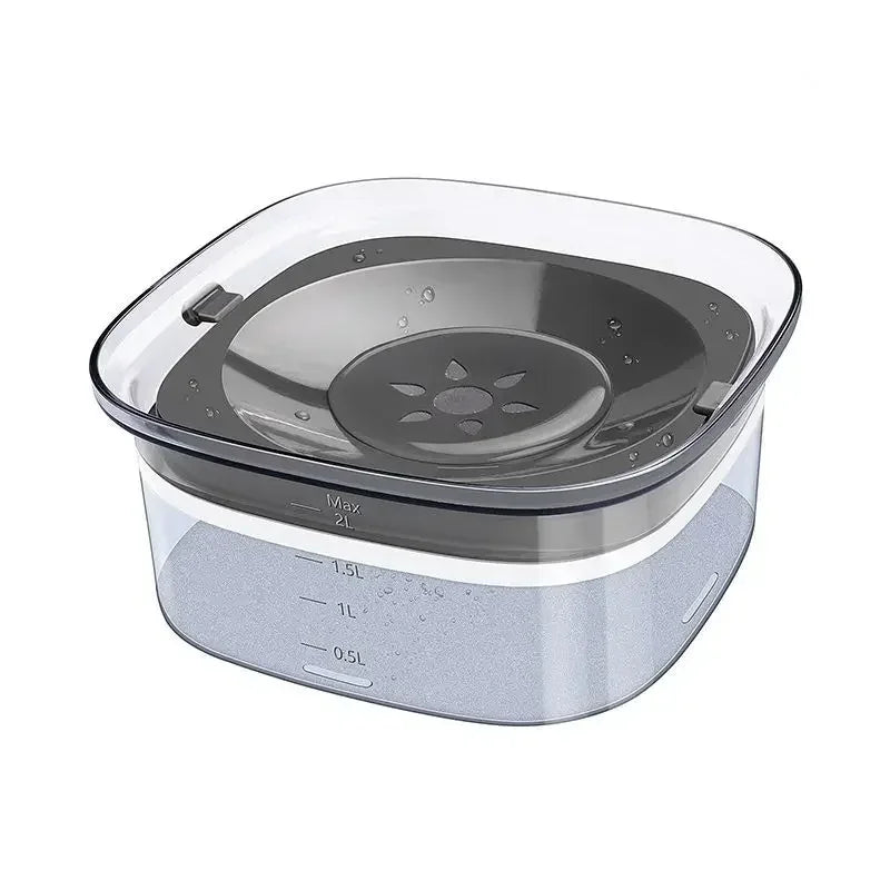 2L Anti Bowl Splash Dripless Dispenser Drinking Bowl Water Water No Mess Slow Proof Dog Cat Refill, Reduce Pet Spill