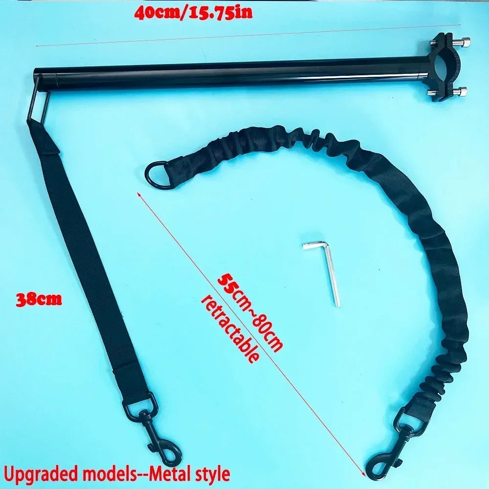 Bicycle Dog Leash Metal Rod Traction Metal Thickened Dog Chain Removable Elastic Traction Rope Pet Supplies Pet Traction Rope