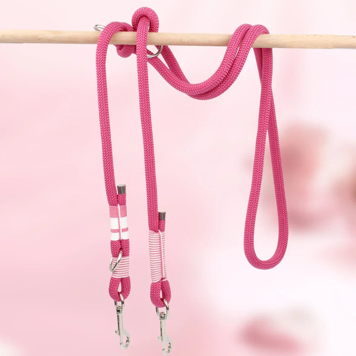 Colorful Double Dog Lead Rope Nylon Weaving Fashion Pet Supplies Waist Atrap and Crossbody Leash Multi-functional Dog Leashes