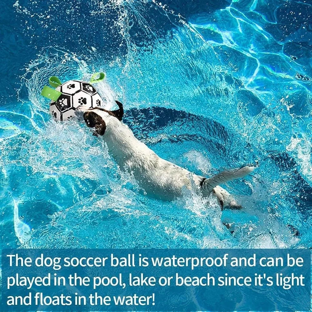 1 Durable Soccer Pet Toy With Straps Dogs To Chew Onused Training, Playing, Teeth Cleaning, Interactive Retrievalsuitable For
