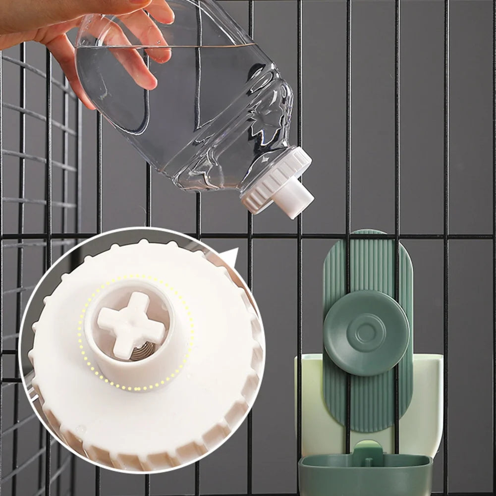 27oz Automatic Pet Bowl Cage Hanging Feeder Pet Water Bottle Food Container Dispenser Bowl For Puppy Cat Rabbit Pet Feeding Tool