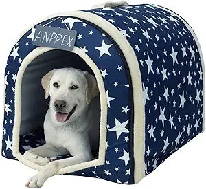 Medium Igloo Dog House Indoor,XL Size Dog Cave for Medium and Large Dogs,2-in-1 Washable Covered Dog Bed,Brown