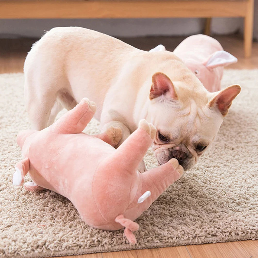 Cute Plush Pig French Bulldog Chew Toys for Dogs Bite-resistant Pet Dog Toy Venting Doll Sleeping with Animals Mascotas Supplies