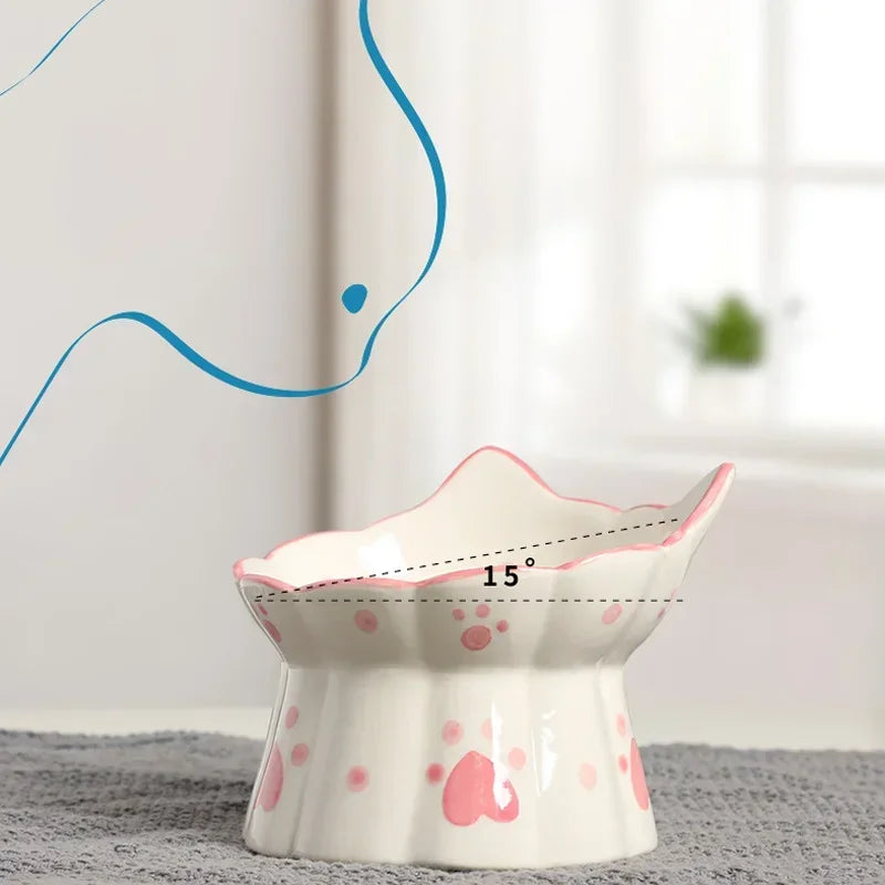 Bowl Set Pet Dogs Small Cat Feeders Feeding Drinking Snack Food Water Cats Eating Ceramic Elevated Puppy Accessories Bowls
