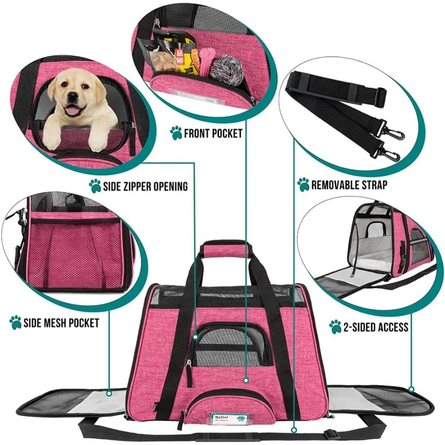 Airline Approved Pet Carrier for Cat Soft Sided Dog Carrier for Small Dog Cat Travel Supplies Accessories Indoor Cat Ventilated
