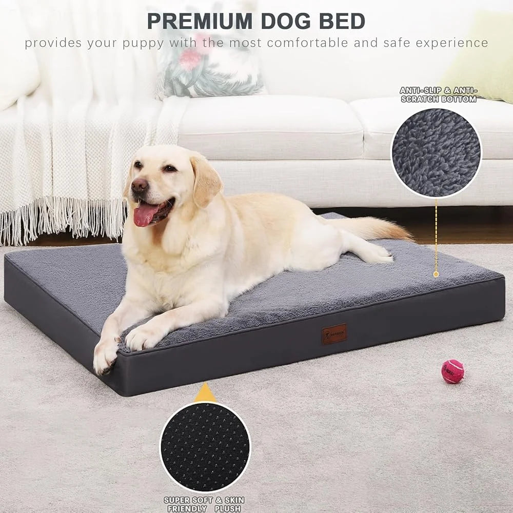 Waterproof Orthopedic Dog Bed Medium Non-Slip Foam Pet Pad Washable Removable Cover Indoor Outdoor Supportive Dog Mat