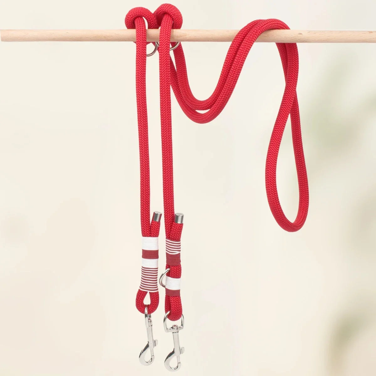 Colorful Double Dog Lead Rope Nylon Weaving Fashion Pet Supplies Waist Atrap and Crossbody Leash Multi-functional Dog Leashes