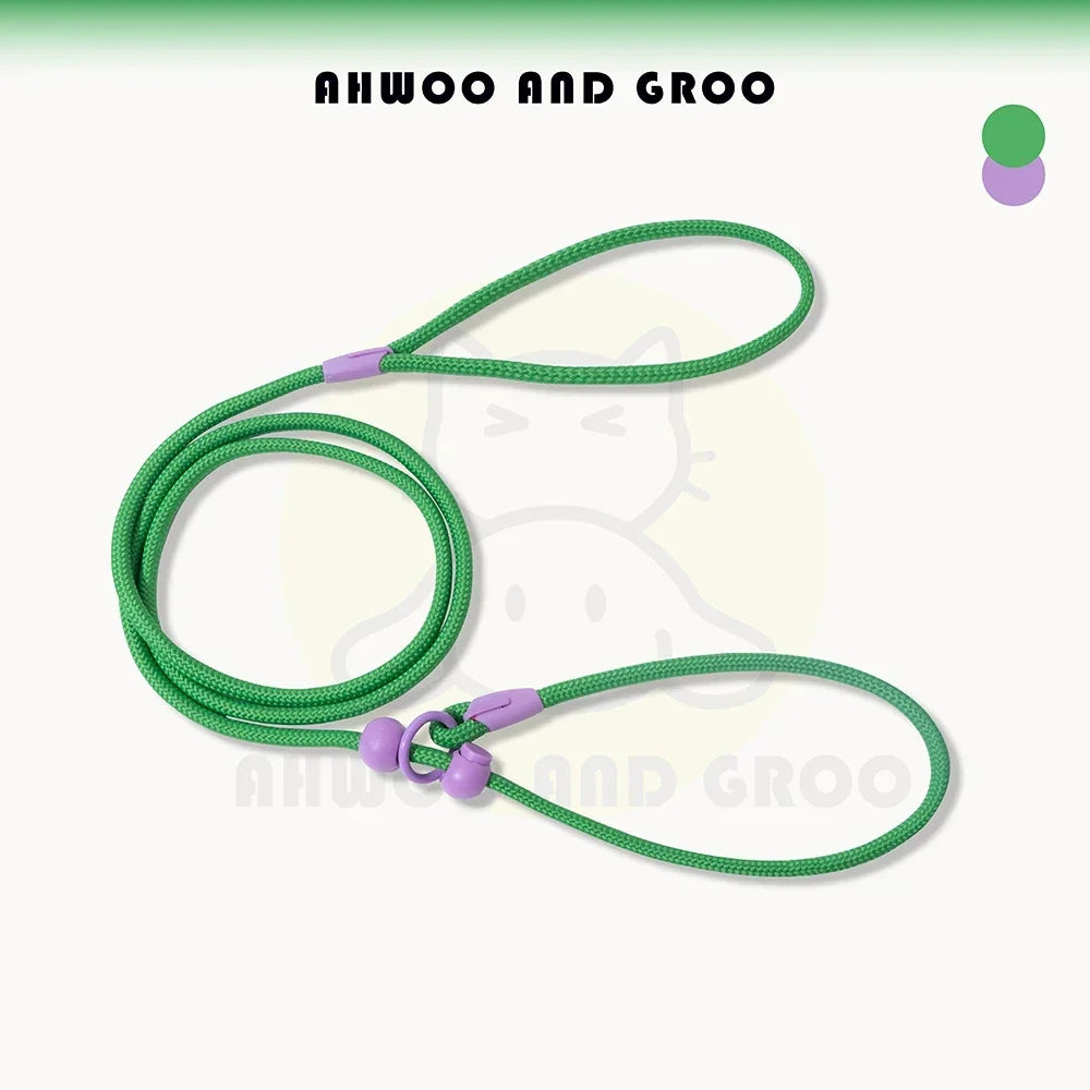 150cm Pet Dog Training Round Rope Light Weight Nylon P Chain Collar Adjustable for Small Medium Dogs Walking Leash Pet Supplies