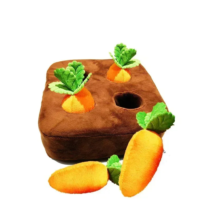 Innovative Dog Toys Snuffle Mat for Pet Plush Carrot Toy Mat Plush Vegetable Field Pull Radish Plush Carrot Dog Interactive Toys