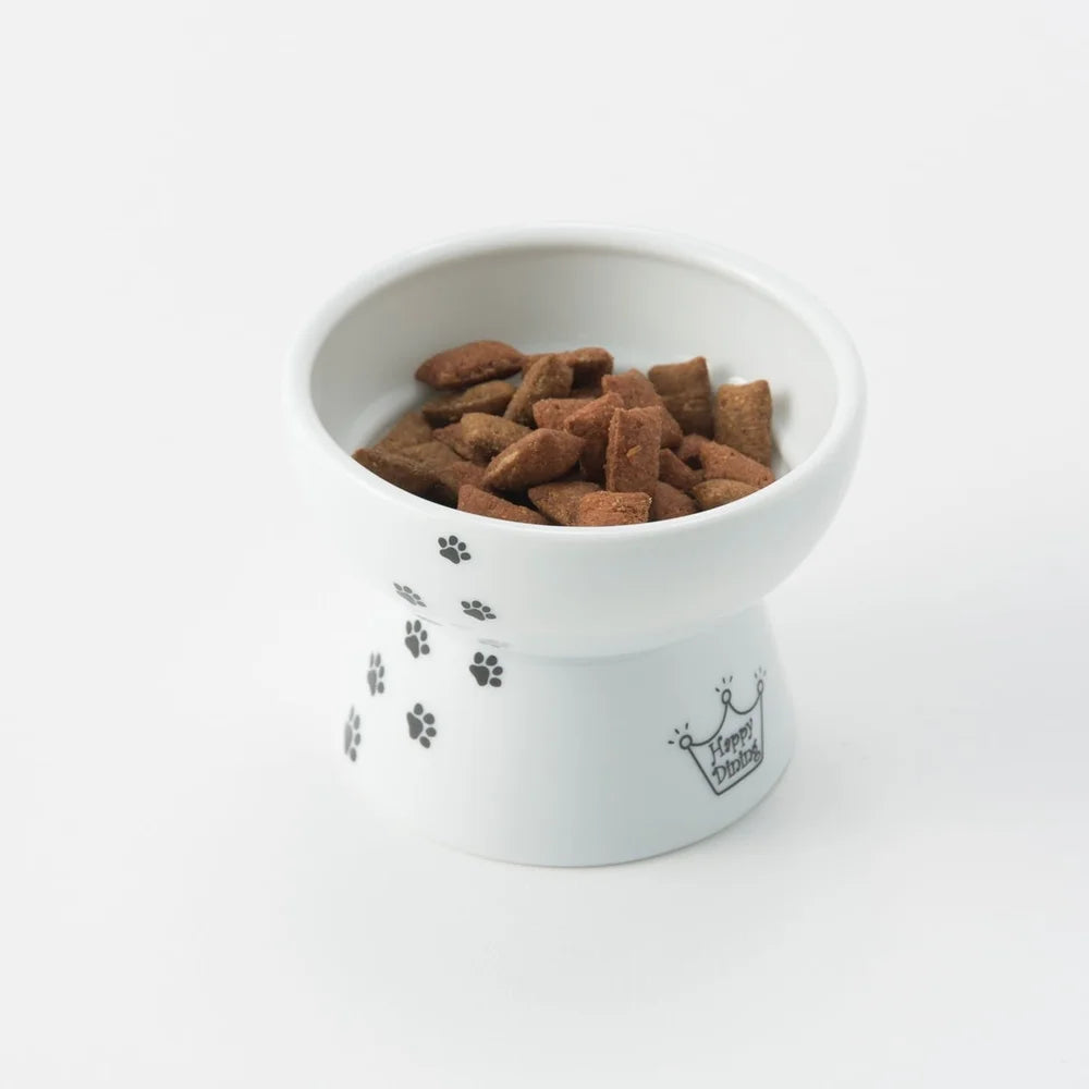 Raised Cat Treats Bowl Adorable Design Non-Slip Feeding Bowl Stress Reducing Height Dishwasher Safe Japan Import Pet Supplies