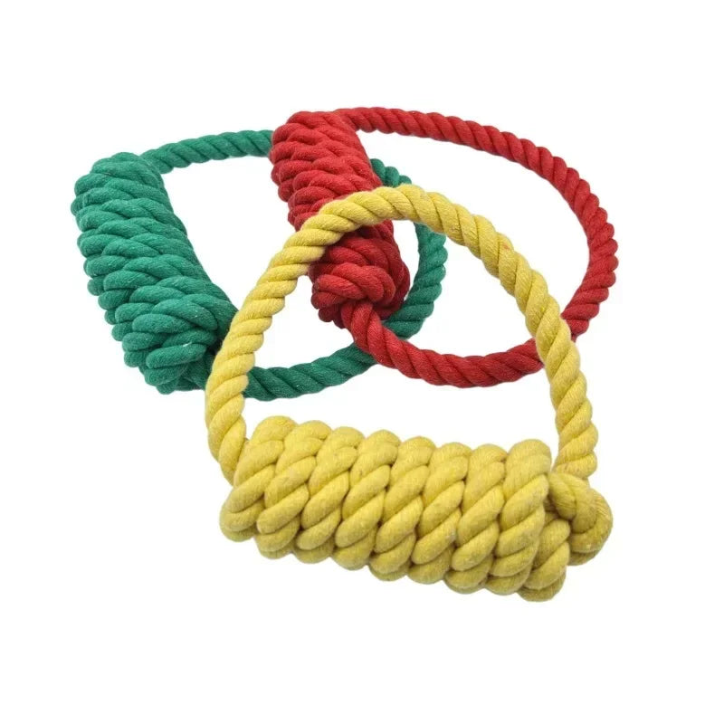 New Pet Dog Chewing Rope Toy Clean Teeth Durable Braided Cotton Rope Pet Molar Toy For Small Medium Large Dogs Supplies