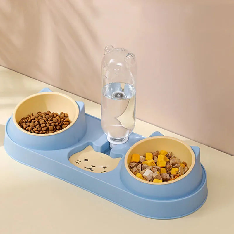 Bowl Drinking Stand Food Automatic Feeder Cats Bowl Dog For Raised Double Water Fountain Cat Bowls Dish Bowl Pet With