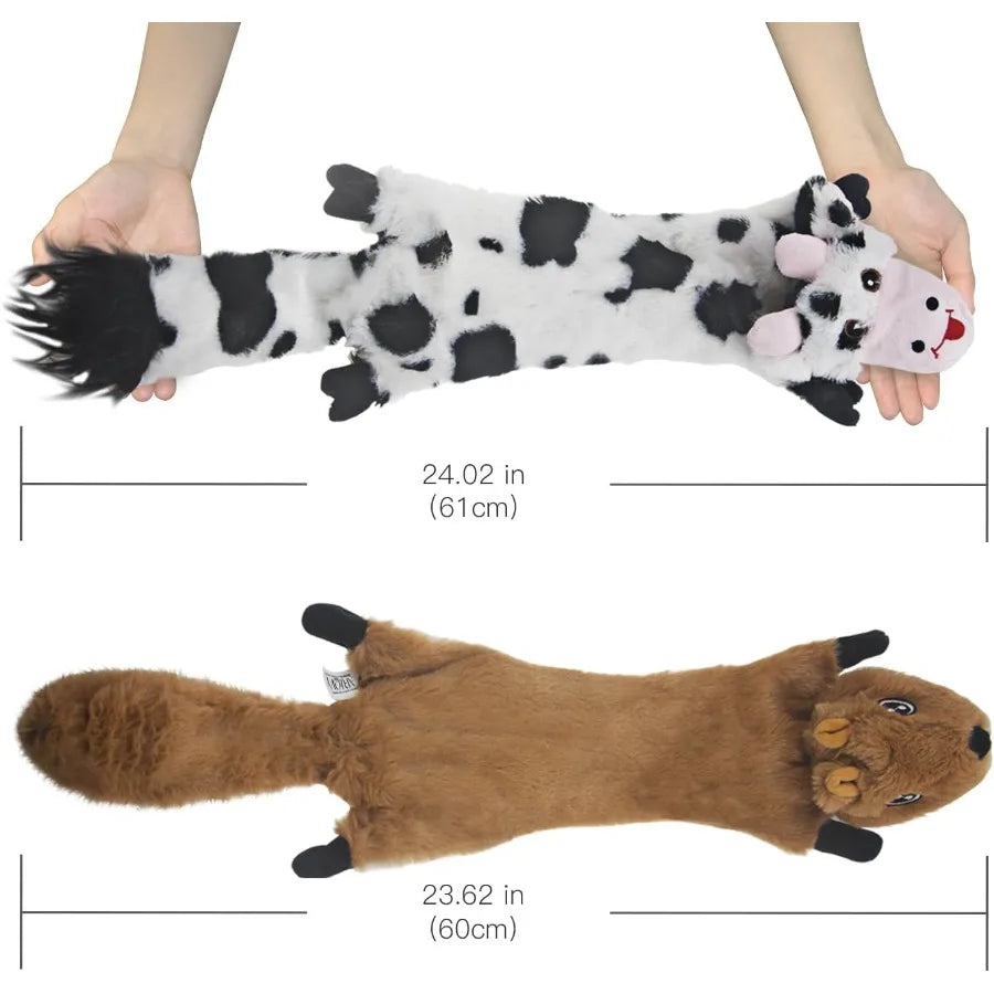 Dog Squeaky Toys 5 Pack Pet Crinkle Toy No Stuffing Animals Plush Dog Chew for Large and Medium De Teething for Boredom