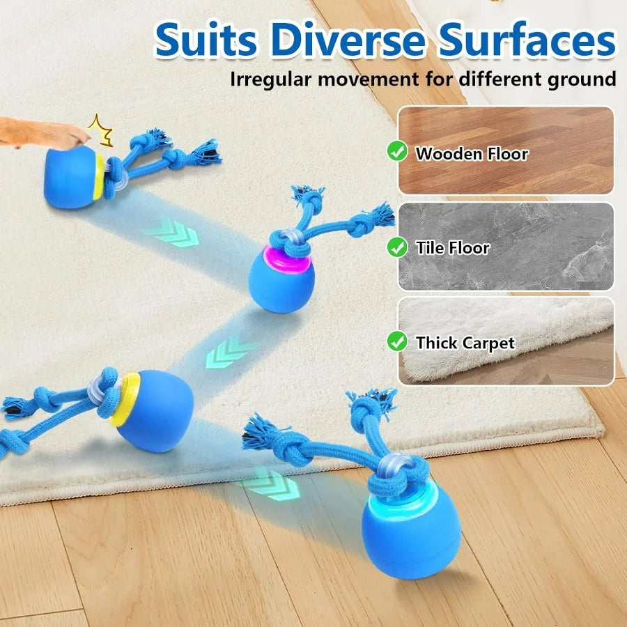 Interactive Dog Toys Moving Dog Ball with Touch Activated Active Rolling Ball for Puppy and Medium Dogs Squeaky USB Rechargeabl