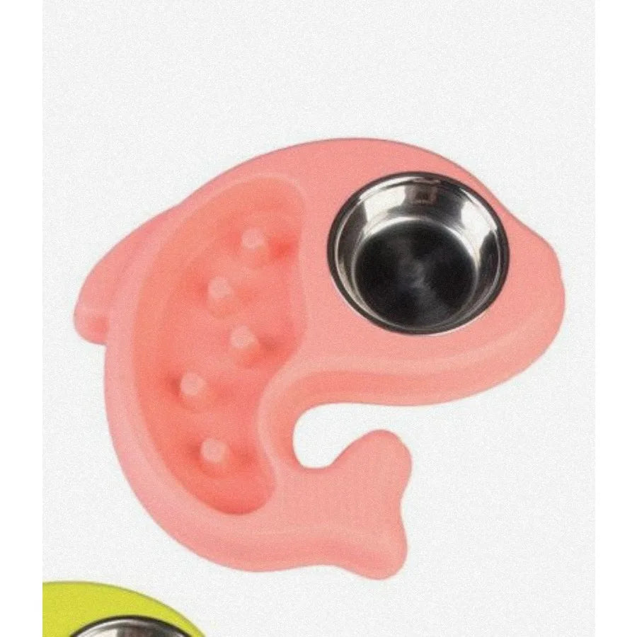 Fish Shape Pet Feeders Supplies Cat and Dog Bowls Stainless Steel Water and Food Bowl Treated Steel Drinking Water Hostile Bowl