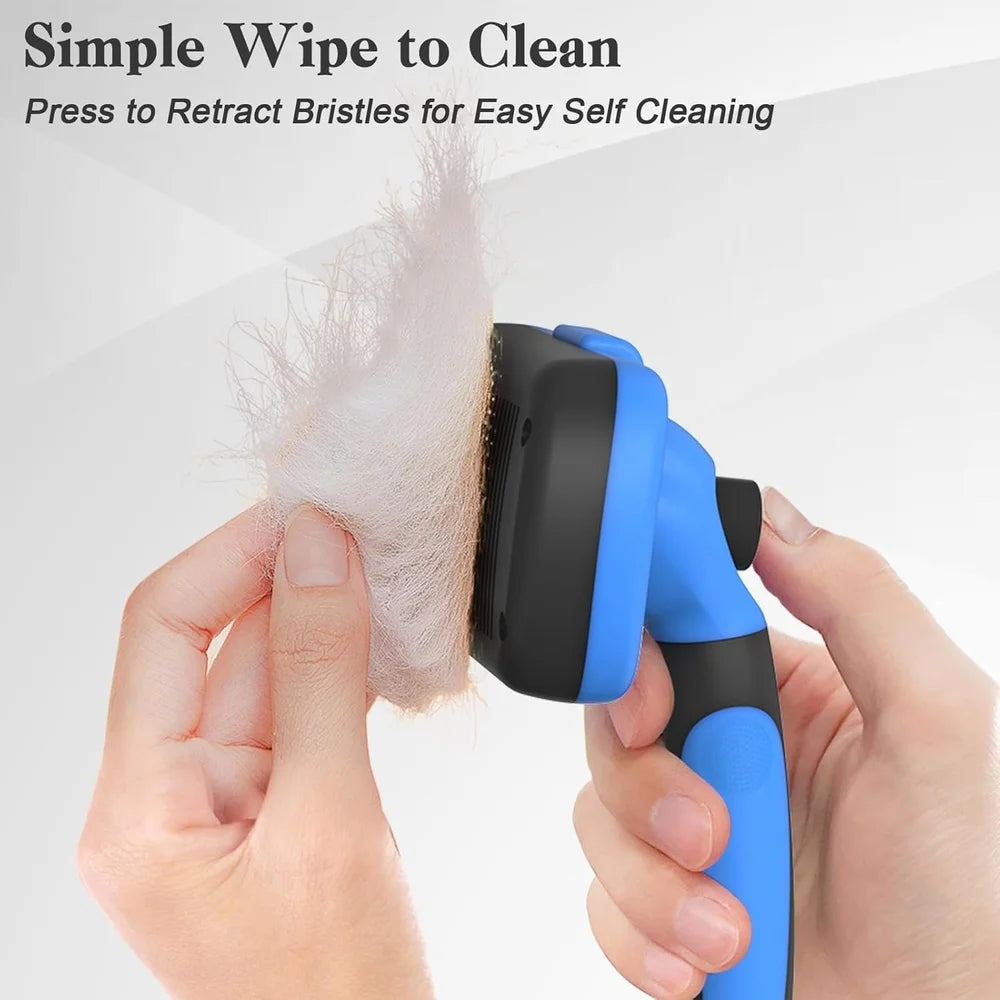 Self Cleaning Slicker Brush Deshedding Tool Dogs and Cats Pet Grooming Supplies Easy Clean High Quality Ergonomic Handle