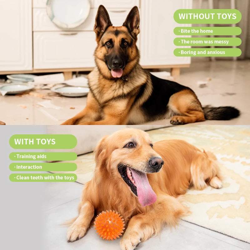 18 Dog Toy Packs - Squeaks, Balance Bikes, Ropes And Interactive Pet Toys, Food Dispensers With Training, Chewing And Mental Sti