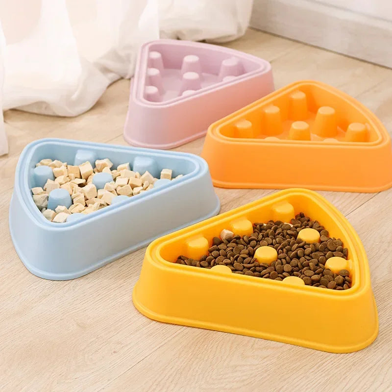Pet Feeding Dishes Puppy Cats Slow Food Bowl Anti-Gulping Non-slip Pets Slower Feeder Medium Small Dogs Pizza Single Bowl