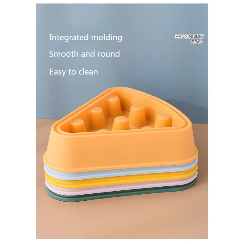 Pet Feeding Dishes Puppy Cats Slow Food Bowl Anti-Gulping Non-slip Pets Slower Feeder Medium Small Dogs Pizza Single Bowl