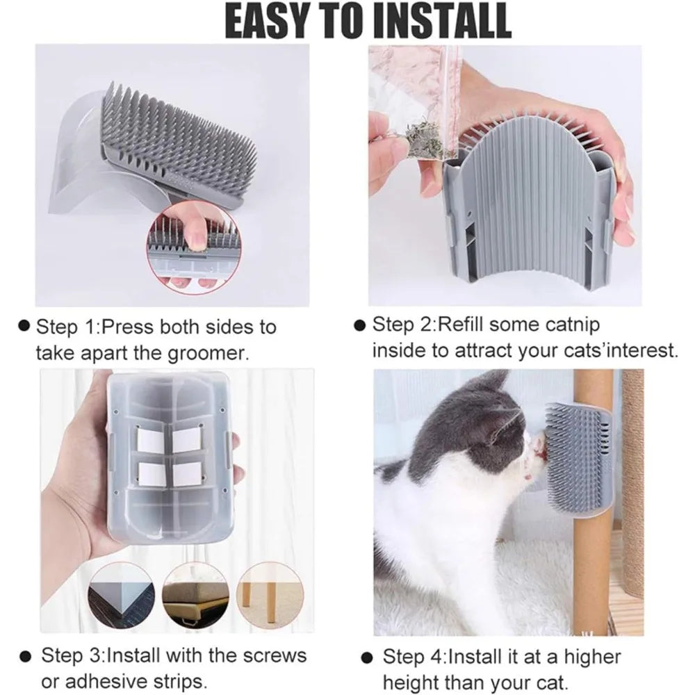 1pcs Pet Comb Removable Cat Corner Scratching Rubbing Brush Pet Hair Removal Massage Comb Pet Grooming Cleaning Supplies Scratc