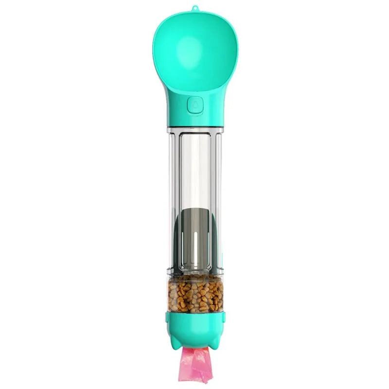 300ml/500ml Dog Water Bottle 4 in 1 Portable Pet Water Bowl Dispenser with Dog Whistle, Pet Travel Water Cup with Food Container