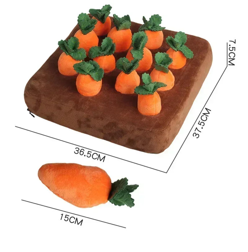 Innovative Dog Toys Snuffle Mat for Pet Plush Carrot Toy Mat Plush Vegetable Field Pull Radish Plush Carrot Dog Interactive Toys