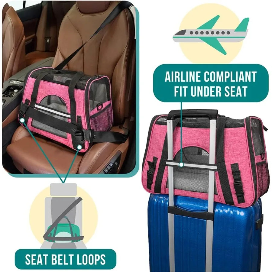 Airline Approved Pet Carrier for Cat Soft Sided Dog Carrier for Small Dog Cat Travel Supplies Accessories Indoor Cat Ventilated
