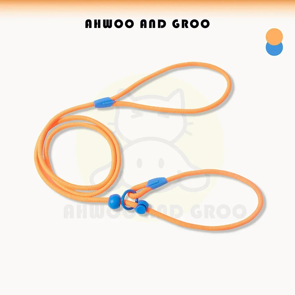 150cm Pet Dog Training Round Rope Light Weight Nylon P Chain Collar Adjustable for Small Medium Dogs Walking Leash Pet Supplies