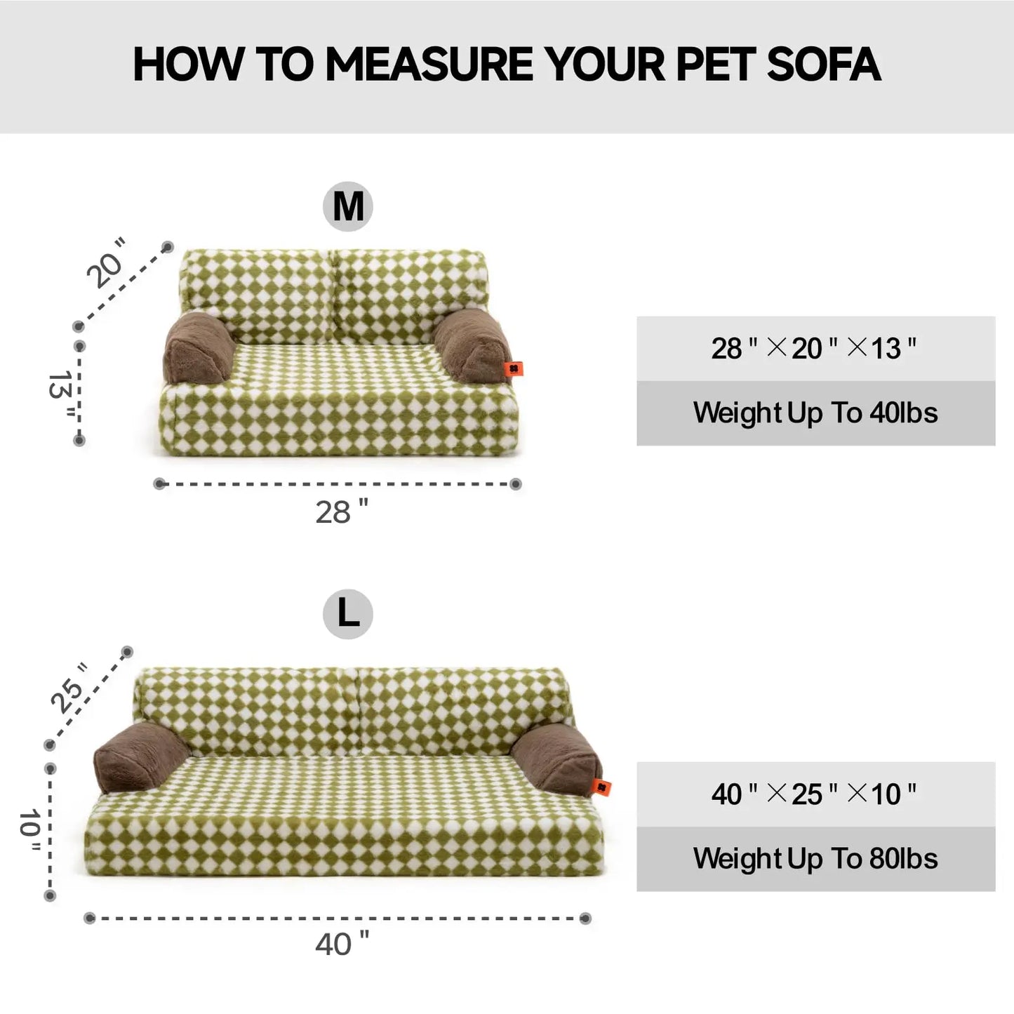 MEWOOFUN Orthopedic Cat Dog Bedswith Removabl Washable Cover Non-Slip Bottom Dog Cat Couch Sofa Bed for Cats Medium Large Dogs